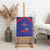 Haiti Football Canvas Wall Art Les Grenadiers Veve Vodou Blue - Wonder Print Shop