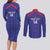 Custom Haiti Football Couples Matching Long Sleeve Bodycon Dress and Long Sleeve Button Shirt Les Grenadiers Veve Vodou Blue - Wonder Print Shop