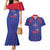 Custom Haiti Football Couples Matching Mermaid Dress and Hawaiian Shirt Les Grenadiers Veve Vodou Blue - Wonder Print Shop