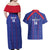 Custom Haiti Football Couples Matching Off Shoulder Maxi Dress and Hawaiian Shirt Les Grenadiers Veve Vodou Blue - Wonder Print Shop