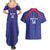 Custom Haiti Football Couples Matching Summer Maxi Dress and Hawaiian Shirt Les Grenadiers Veve Vodou Blue - Wonder Print Shop