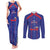 Custom Haiti Football Couples Matching Tank Maxi Dress and Long Sleeve Button Shirt Les Grenadiers Veve Vodou Blue - Wonder Print Shop