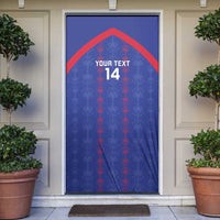 Custom Haiti Football Door Cover Les Grenadiers Veve Vodou Blue - Wonder Print Shop