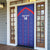Custom Haiti Football Door Cover Les Grenadiers Veve Vodou Blue - Wonder Print Shop