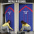 Custom Haiti Football Door Cover Les Grenadiers Veve Vodou Blue - Wonder Print Shop