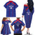 Custom Haiti Football Family Matching Off The Shoulder Long Sleeve Dress and Hawaiian Shirt Les Grenadiers Veve Vodou Blue - Wonder Print Shop