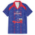 Custom Haiti Football Family Matching Off The Shoulder Long Sleeve Dress and Hawaiian Shirt Les Grenadiers Veve Vodou Blue - Wonder Print Shop