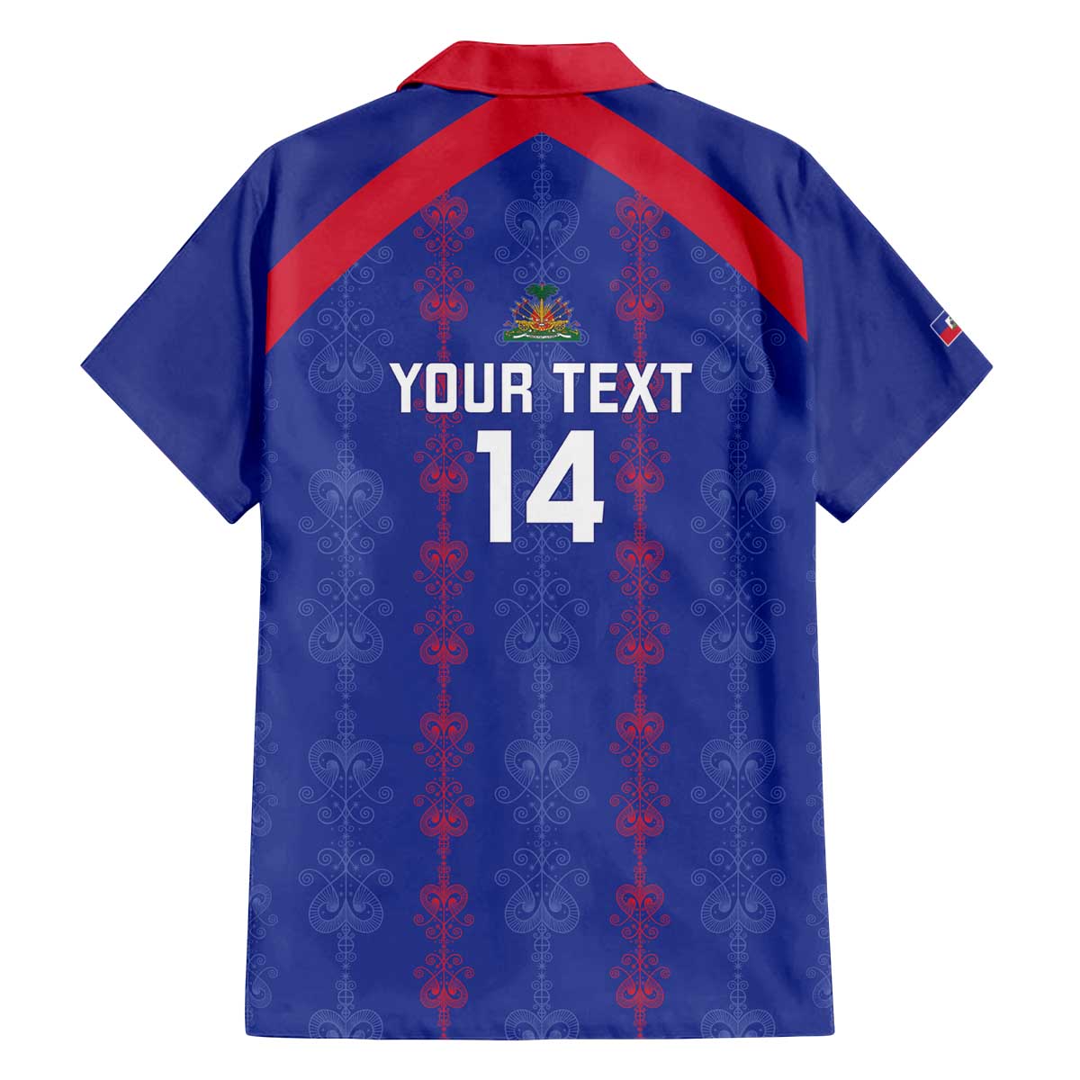 Custom Haiti Football Family Matching Off The Shoulder Long Sleeve Dress and Hawaiian Shirt Les Grenadiers Veve Vodou Blue - Wonder Print Shop