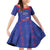 Custom Haiti Football Family Matching Off Shoulder Short Dress and Hawaiian Shirt Les Grenadiers Veve Vodou Blue - Wonder Print Shop
