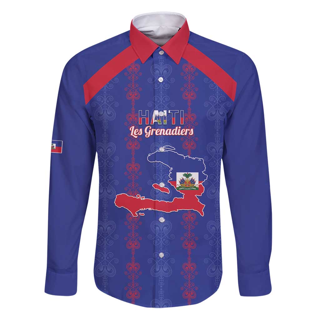 Custom Haiti Football Family Matching Puletasi and Hawaiian Shirt Les Grenadiers Veve Vodou Blue - Wonder Print Shop