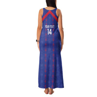 Custom Haiti Football Family Matching Tank Maxi Dress and Hawaiian Shirt Les Grenadiers Veve Vodou Blue - Wonder Print Shop