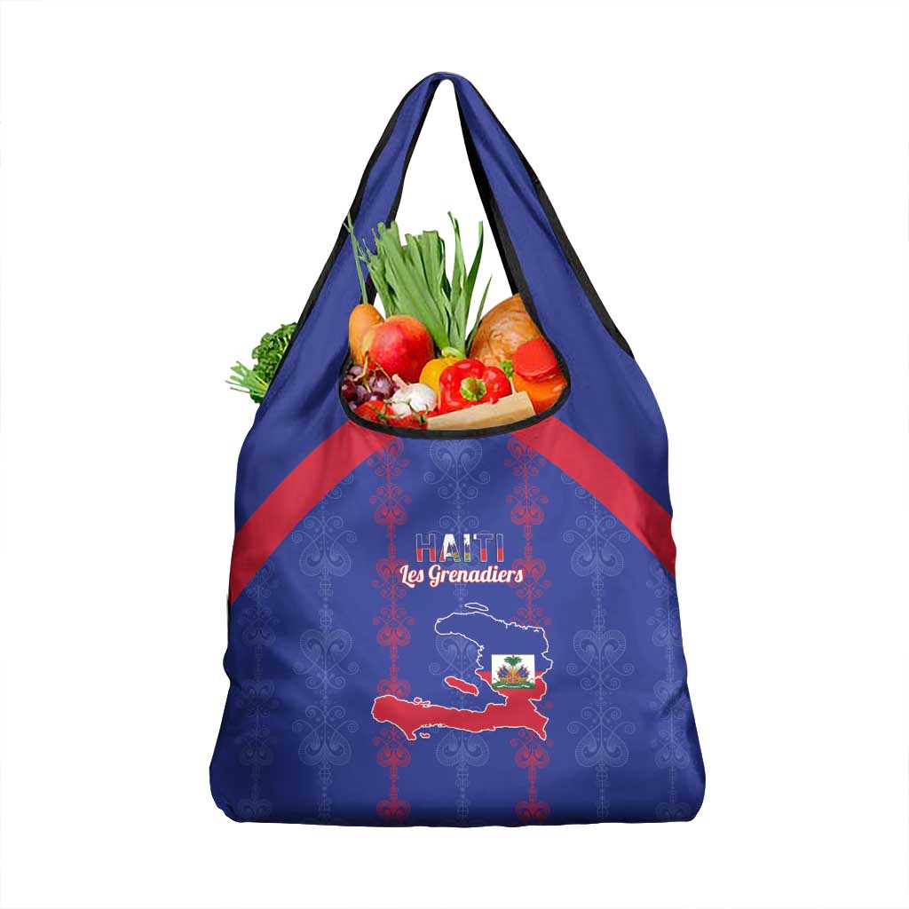 Haiti Football Grocery Bag Les Grenadiers Veve Vodou Blue - Wonder Print Shop