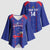 Custom Haiti Football Kimono Sleeve Blouse Les Grenadiers Veve Vodou Blue - Wonder Print Shop