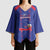 Custom Haiti Football Kimono Sleeve Blouse Les Grenadiers Veve Vodou Blue - Wonder Print Shop