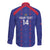Custom Haiti Football Long Sleeve Button Shirt Les Grenadiers Veve Vodou Blue - Wonder Print Shop