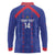 Custom Haiti Football Long Sleeve Polo Shirt Les Grenadiers Veve Vodou Blue - Wonder Print Shop