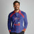 Custom Haiti Football Long Sleeve Polo Shirt Les Grenadiers Veve Vodou Blue - Wonder Print Shop