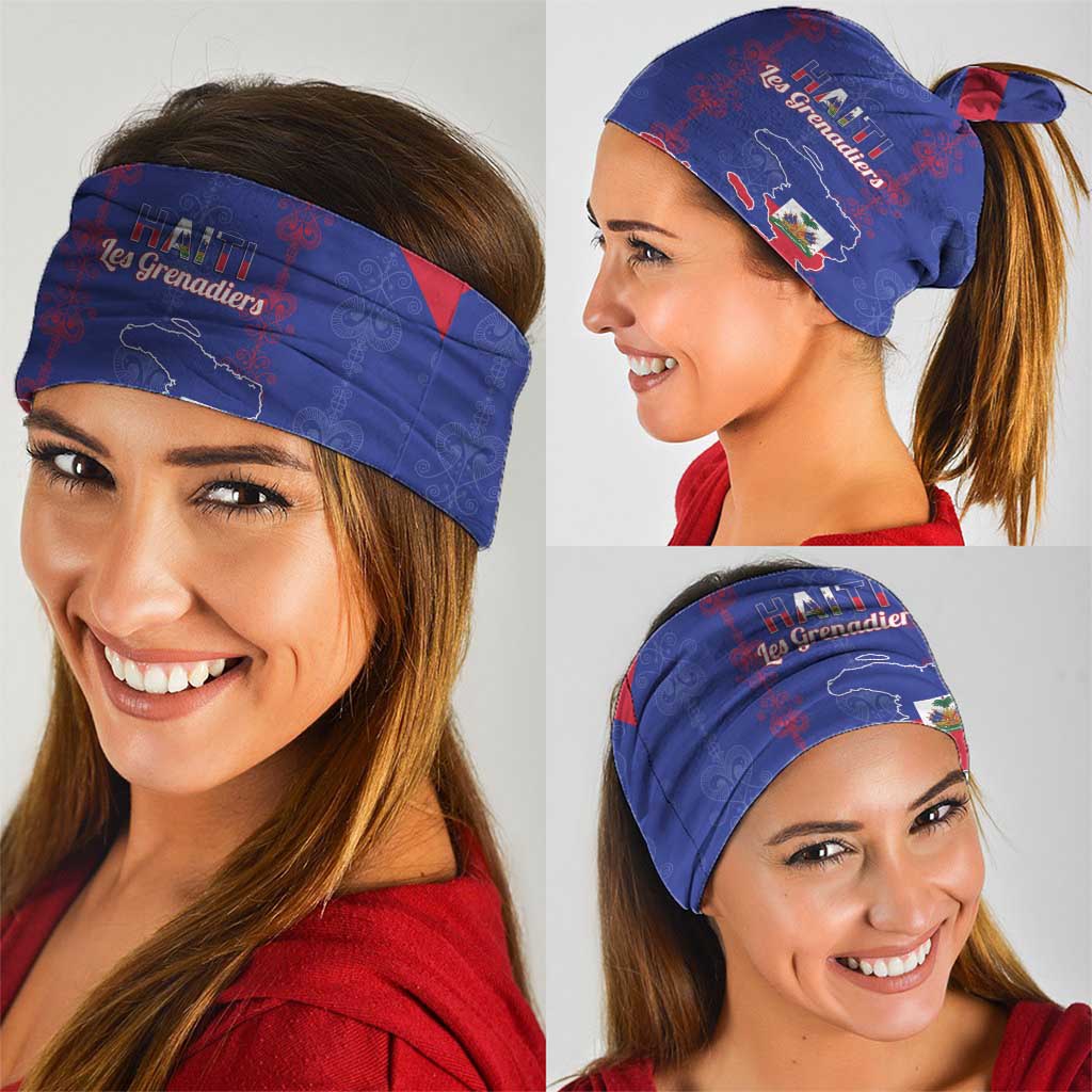Haiti Football Neck Gaiter Les Grenadiers Veve Vodou Blue - Wonder Print Shop