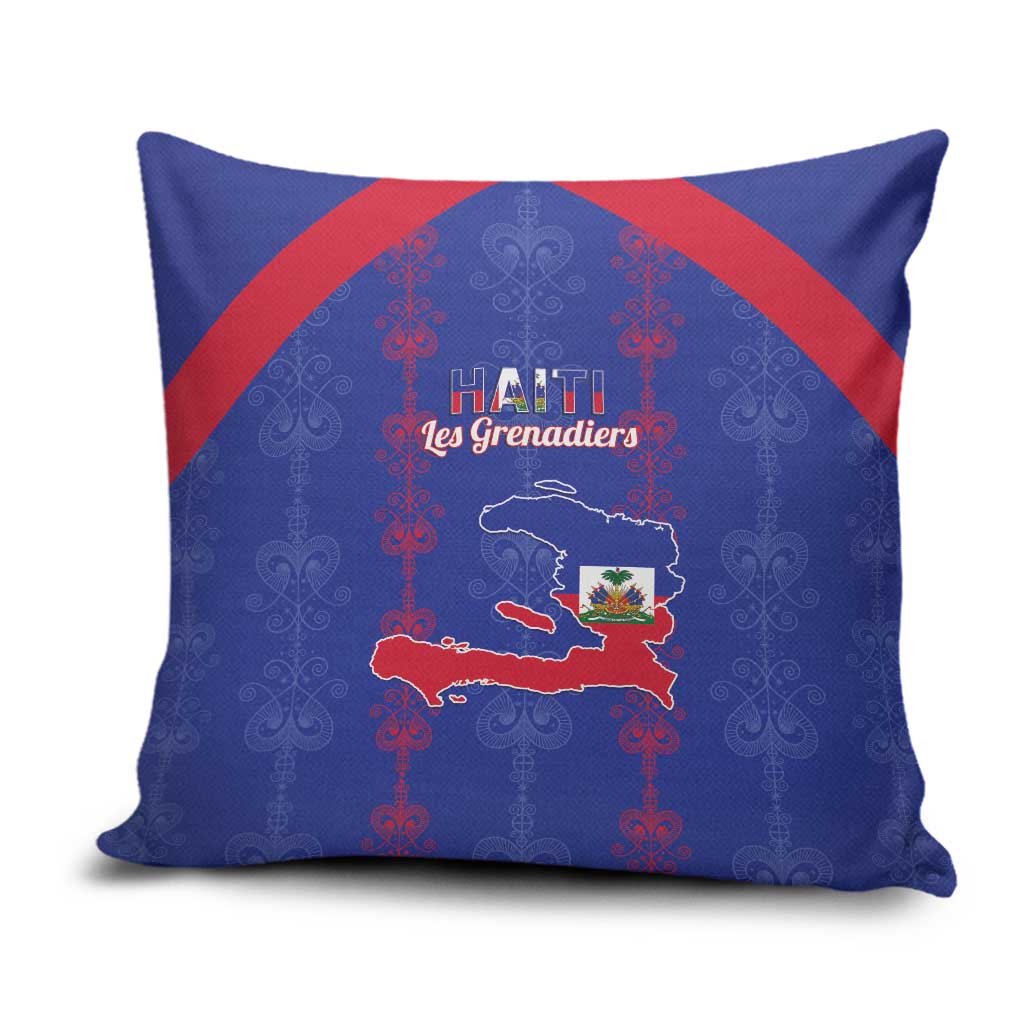 Haiti Football Pillow Cover Les Grenadiers Veve Vodou Blue - Wonder Print Shop
