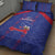 Haiti Football Quilt Bed Set Les Grenadiers Veve Vodou Blue - Wonder Print Shop
