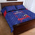 Haiti Football Quilt Bed Set Les Grenadiers Veve Vodou Blue - Wonder Print Shop