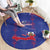 Haiti Football Round Carpet Les Grenadiers Veve Vodou Blue - Wonder Print Shop