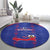 Haiti Football Round Carpet Les Grenadiers Veve Vodou Blue - Wonder Print Shop