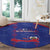 Haiti Football Round Carpet Les Grenadiers Veve Vodou Blue - Wonder Print Shop