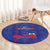 Haiti Football Round Carpet Les Grenadiers Veve Vodou Blue - Wonder Print Shop