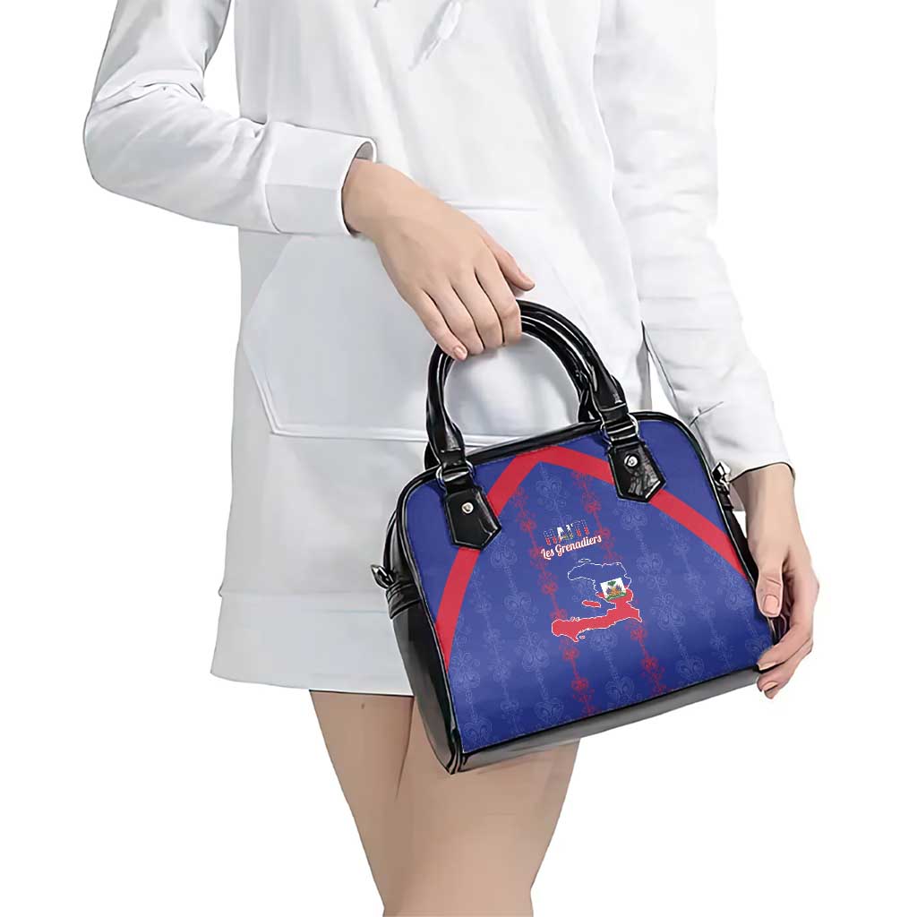 Haiti Football Shoulder Handbag Les Grenadiers Veve Vodou Blue - Wonder Print Shop