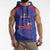 Custom Haiti Football Sleeveless Hoodie Les Grenadiers Veve Vodou Blue - Wonder Print Shop