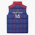 Custom Haiti Football Sleeveless Puffer Jacket Les Grenadiers Veve Vodou Blue - Wonder Print Shop