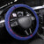 Haiti Football Steering Wheel Cover Les Grenadiers Veve Vodou Blue - Wonder Print Shop