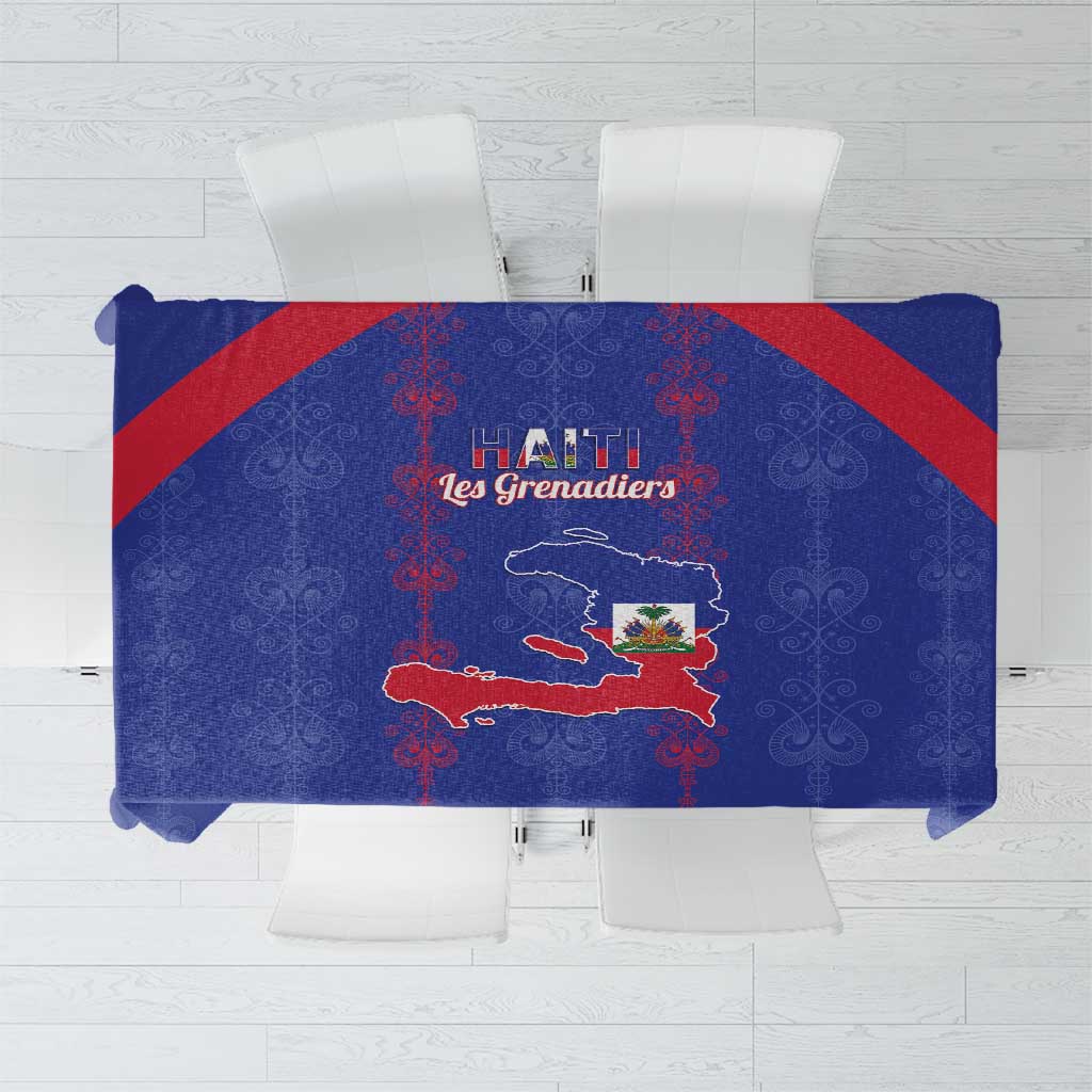 Haiti Football Tablecloth Les Grenadiers Veve Vodou Blue - Wonder Print Shop