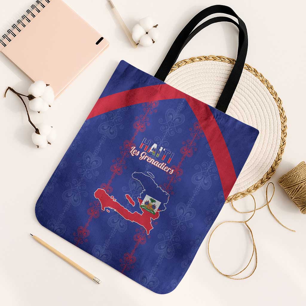Haiti Football Tote Bag Les Grenadiers Veve Vodou Blue - Wonder Print Shop
