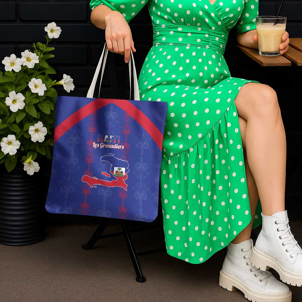 Haiti Football Tote Bag Les Grenadiers Veve Vodou Blue - Wonder Print Shop