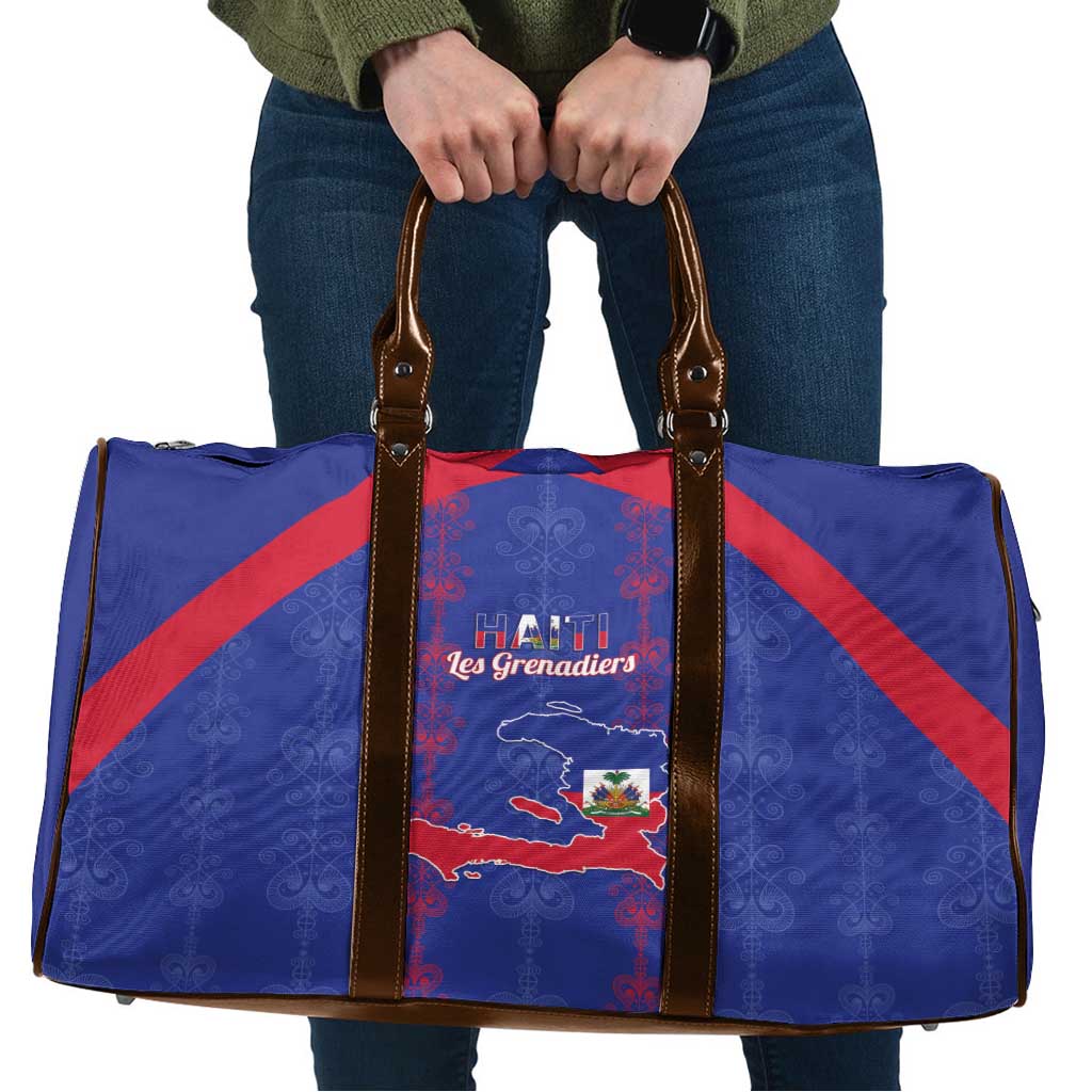 Haiti Football Travel Bag Les Grenadiers Veve Vodou Blue - Wonder Print Shop