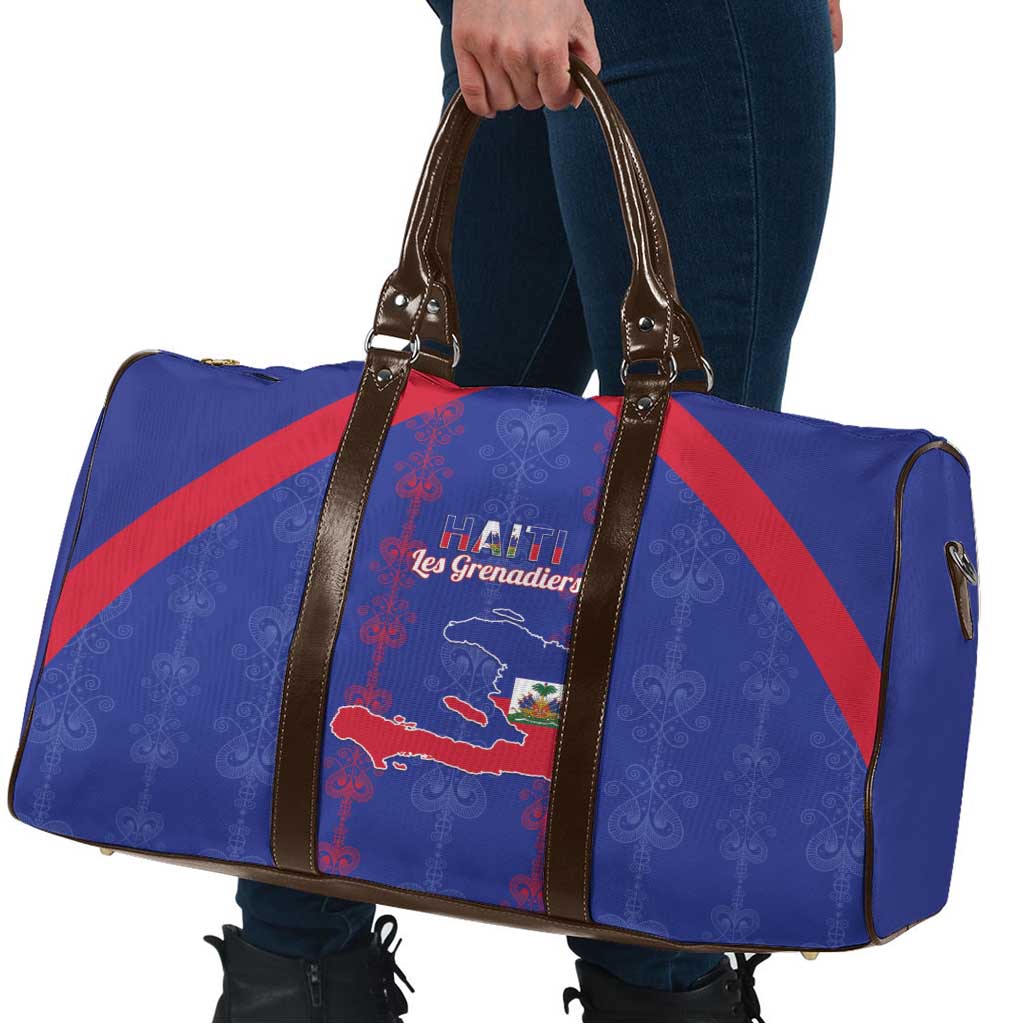 Haiti Football Travel Bag Les Grenadiers Veve Vodou Blue - Wonder Print Shop