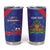 Custom Haiti Football Tumbler Cup Les Grenadiers Veve Vodou Blue - Wonder Print Shop