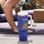 Custom Haiti Football Tumbler With Handle Les Grenadiers Veve Vodou Blue - Wonder Print Shop