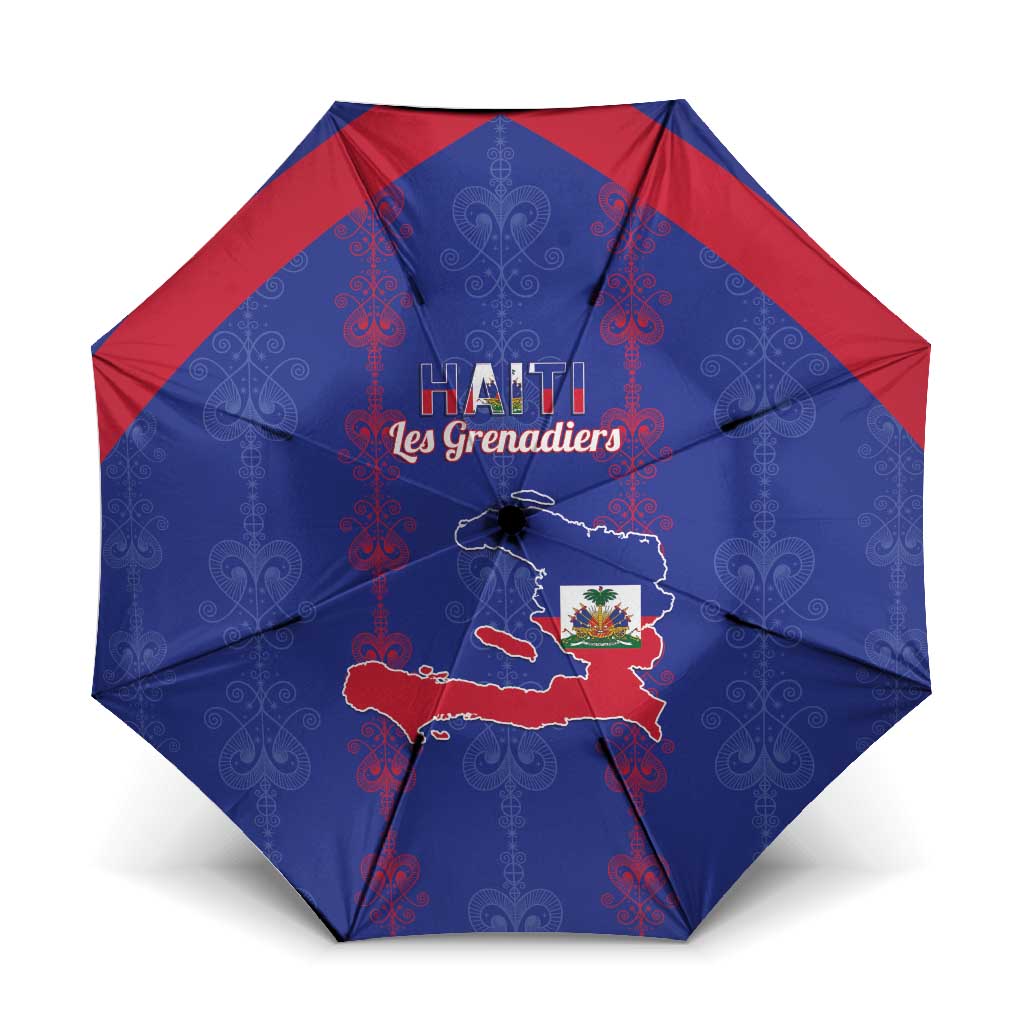 Haiti Football Umbrella Les Grenadiers Veve Vodou Blue - Wonder Print Shop