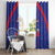 Haiti Football Window Curtain Les Grenadiers Veve Vodou Blue - Wonder Print Shop