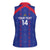 Custom Haiti Football Women Sleeveless Polo Shirt Les Grenadiers Veve Vodou Blue - Wonder Print Shop