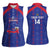 Custom Haiti Football Women Sleeveless Polo Shirt Les Grenadiers Veve Vodou Blue - Wonder Print Shop