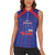 Custom Haiti Football Women Sleeveless Polo Shirt Les Grenadiers Veve Vodou Blue - Wonder Print Shop
