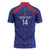 Custom Haiti Football Zipper Polo Shirt Les Grenadiers Veve Vodou Blue - Wonder Print Shop