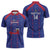 Custom Haiti Football Zipper Polo Shirt Les Grenadiers Veve Vodou Blue - Wonder Print Shop