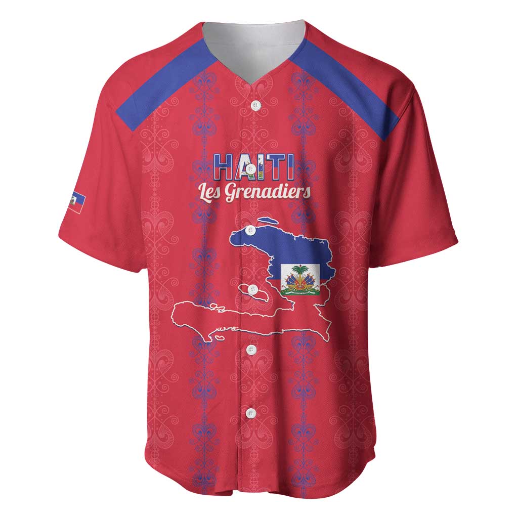Custom Haiti Football Baseball Jersey Les Grenadiers Veve Vodou Red - Wonder Print Shop