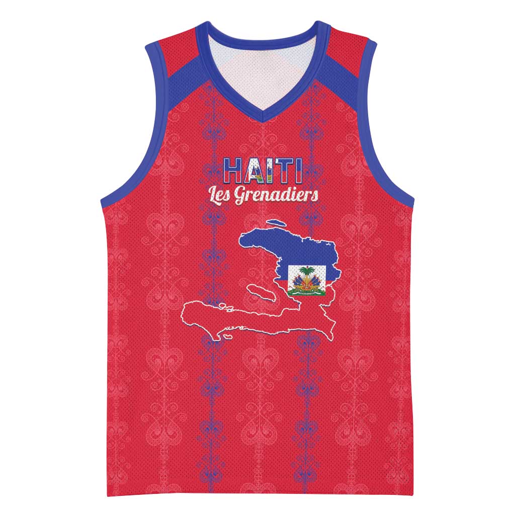 Custom Haiti Football Basketball Jersey Les Grenadiers Veve Vodou Red - Wonder Print Shop