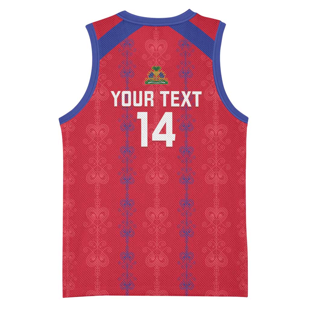 Custom Haiti Football Basketball Jersey Les Grenadiers Veve Vodou Red - Wonder Print Shop
